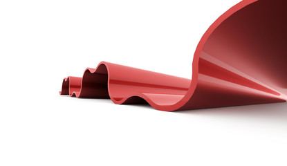 Abstract red waves background rendered