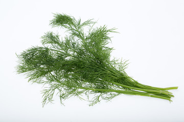 Green dill isolated on white background.