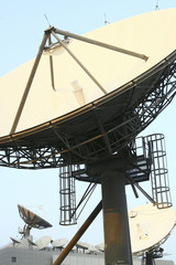 Satellite Communications Dishes on top of TV Station