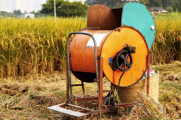 Vintage rice wood machine