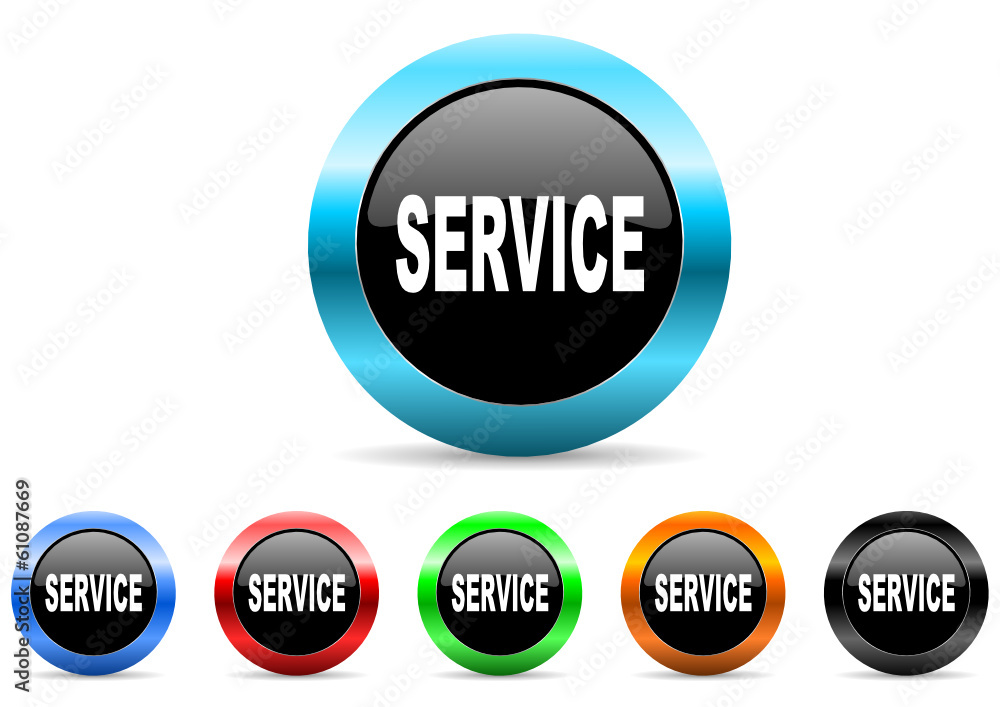 Poster service icon vector set