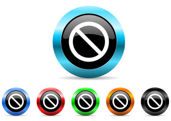 access denied icon vector set