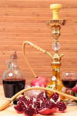 Hookah, wine and sweets