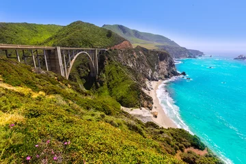 Fotobehang California Bixby bridge in Big Sur Monterey County in Route 1 © lunamarina