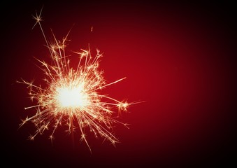 Fototapeta premium Christmas and newyear party sparkler on black