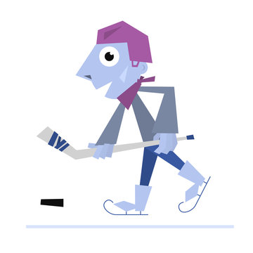 Hockey Player Vector Illustration