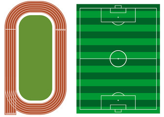 Athletics track with soccer field