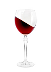 Wine glass on a white background