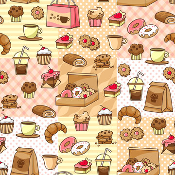 coffee and cakes pattern