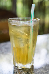 refreshing drink in glass