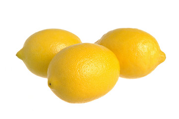 Three lemons on the white isolated