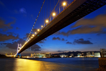 long Bridge over sunrise in hongkong