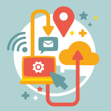 illustration of communications by computer