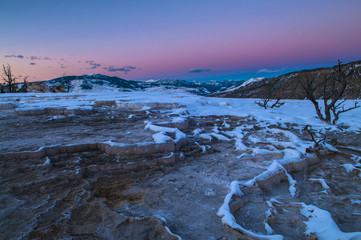 Yellowstone Winter Landscape at Sunset