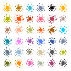 Colorful Vector Splash - Stain - Blot Illustration Set