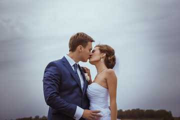 Bride and groom wedding portraits in nature