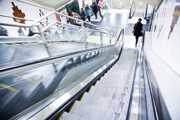 Escalator in subway