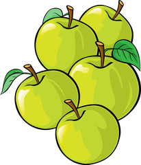 green apples illustration isolated