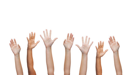 human hands waving hands