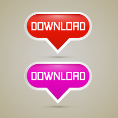 Download Buttons - Vector Illustration