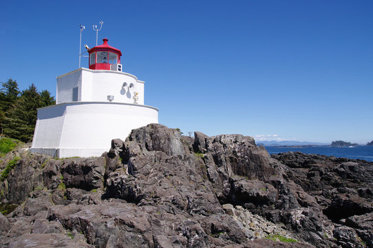 Amphitrite Lighthouse in Ucluelet, Vancouver Island, British Col
