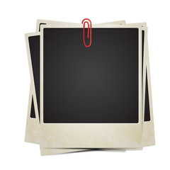 Obraz premium Vector Polaroid photos set with clip
