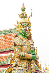 Giant statue in emerald temple bangkok thailand