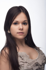 Fototapeta premium Tender portrait of a girl with long hair