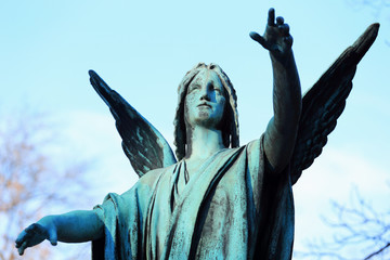 Fototapeta premium The Angel from the old Prague Cemetery, Czech Republic