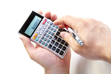 The businessman and calculator