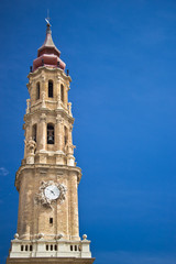 Obraz premium bell tower Salvador Cathedral at Zaragoza, Spain