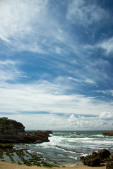 beautiful sky over bay of Biscay, Biarritz