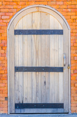 Door on brick wall