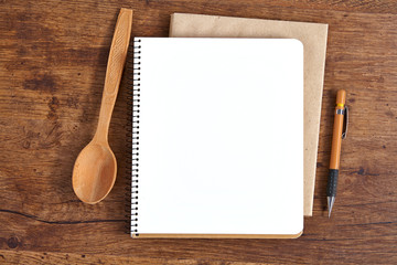 Blank notepad for recipes