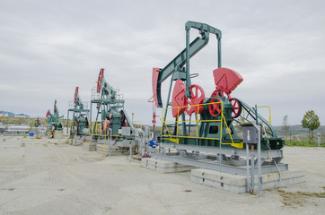 Oil pumps mining oil