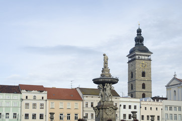 Obraz premium Main square of Ceske Budejovice town