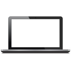 Laptop Computer With White Blank Screen