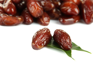Dried dates isolated on white