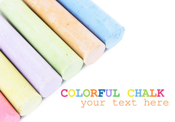 Chalks in variety of colors, isolated on white