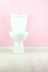 Toilet paper on a toilet, close-up