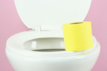 White toilet bowl in  bathroom