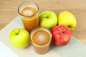 Healthy fresh juice of apples close up
