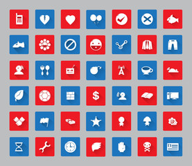 miscellaneous  icon set with square frame for web and mobile #03