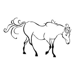 horse tattoo vector