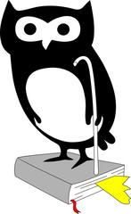 Owl and book vector picture