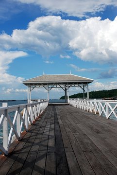 Waterfront pavilion of Seechang Island, Chonburi, Thailand