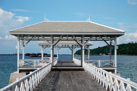 Waterfront pavilion of Seechang Island, Chonburi, Thailand