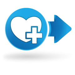 coup de cœur sur symbole web bleu