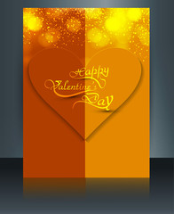 Card for valentine's day brochure template reflection colorful d