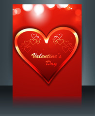 Brochure template card for valentine's day background illustrati